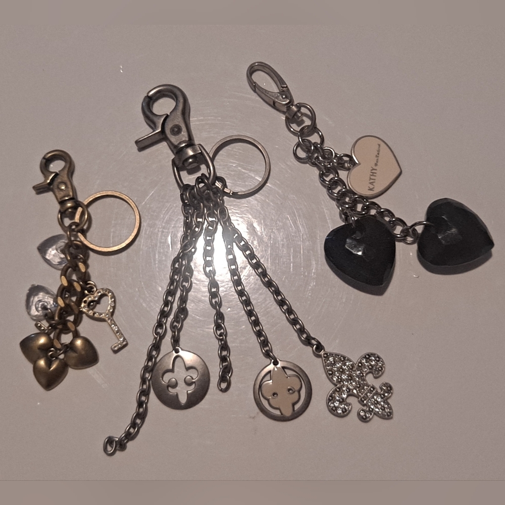 Kathy Van Zeeland, vintage lot of 3 bag charms/key chains
